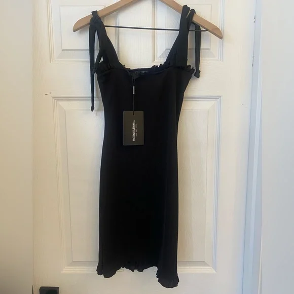 PrettyLittleThing Black Frill Mini Dress | Size 2 | NWT - Picture 8 of 10